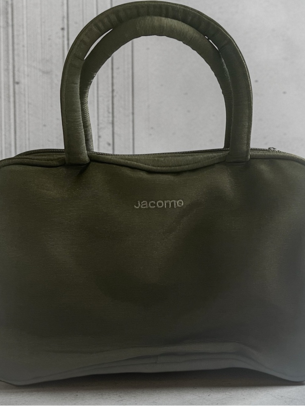 Olive Green Travel Cosmetic Bag with Top Handles